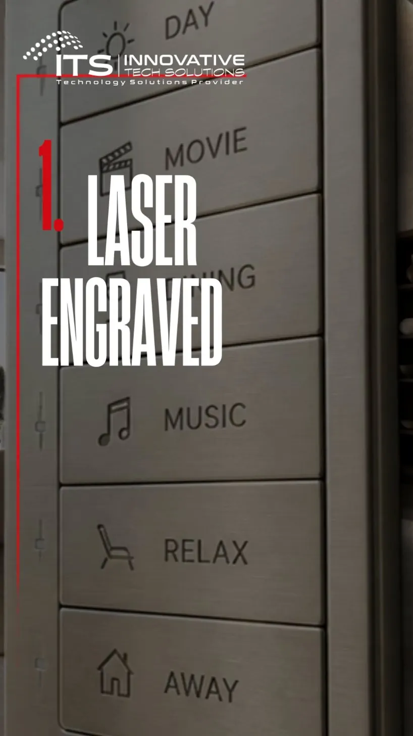 ITS Instagram reel: Lux by Control4 keypads with laser engraved buttons.