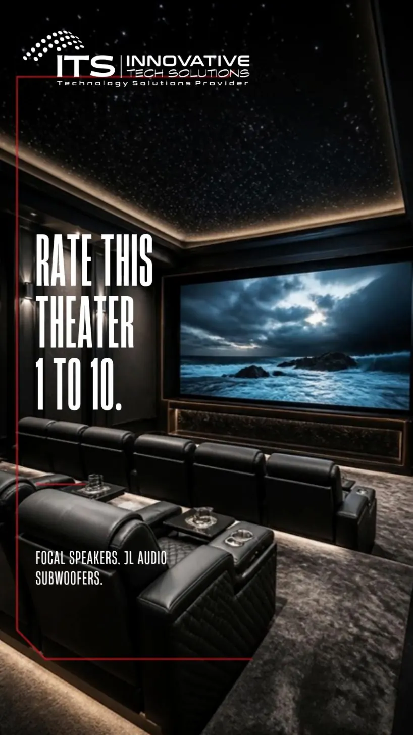 ITS Instagram reel: Rate this theater 1 to 10. Focal speakers and JL Audio subwoofers.