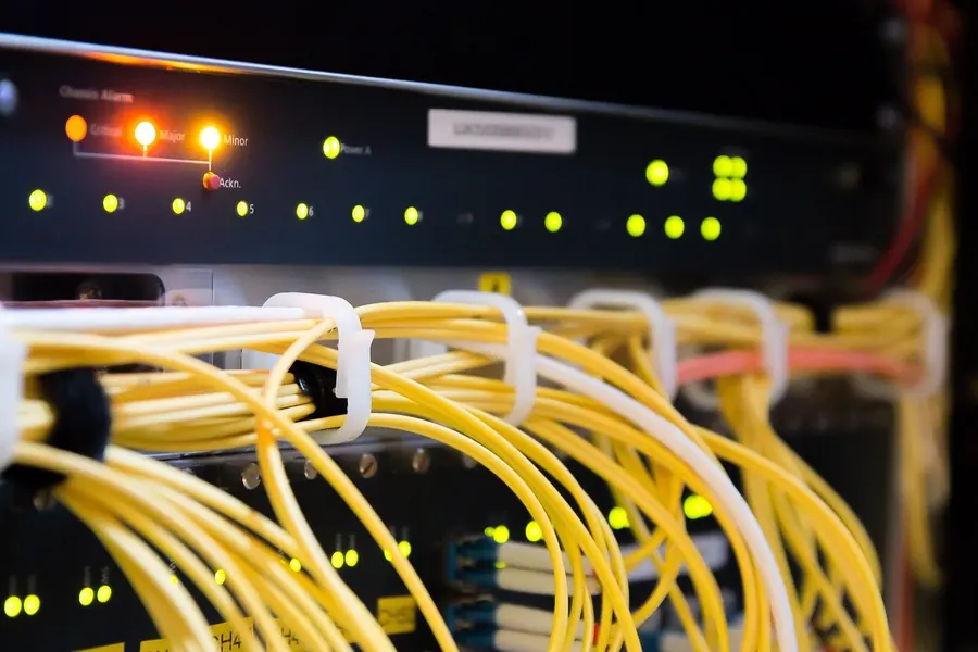 Network switch with fiber patch cables