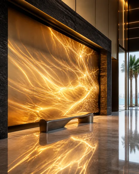 LED video wall in a tower lobby