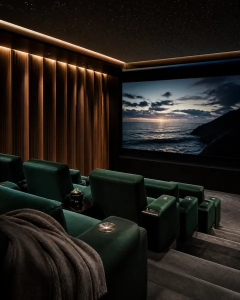 Private screening room in a residential tower